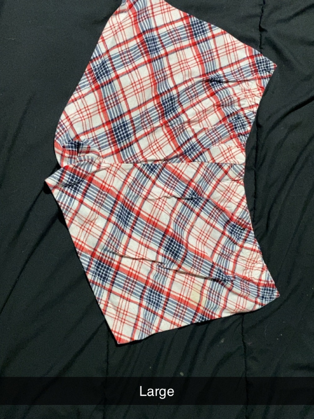 Red & Navy Plaid Tube Top